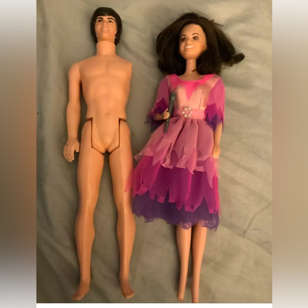 Vintage 1976 Donnie and Marie Osmond Barbie Dolls Mattel - Donnie Missing Arm